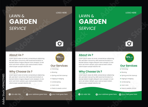 lawn care flyer design template. landscaping and gardening lawn care service flyer, poster, leaflet design lawn care garden or landscaping services Tree and gardening lawn care flyer design template. 