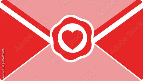 A beautiful pink envelope with a vibrant red heart wax seal, symbolizing love and cherished messages