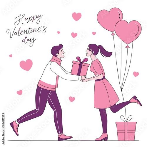 Love Couple Illustration for 14 February