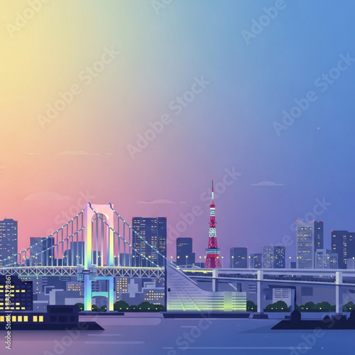 Cityscape's Evening Symphony: A breathtaking view of the urban skyline, blending architectural marvels and natural hues. The vibrant cityscape, embraced by the calm twilight.