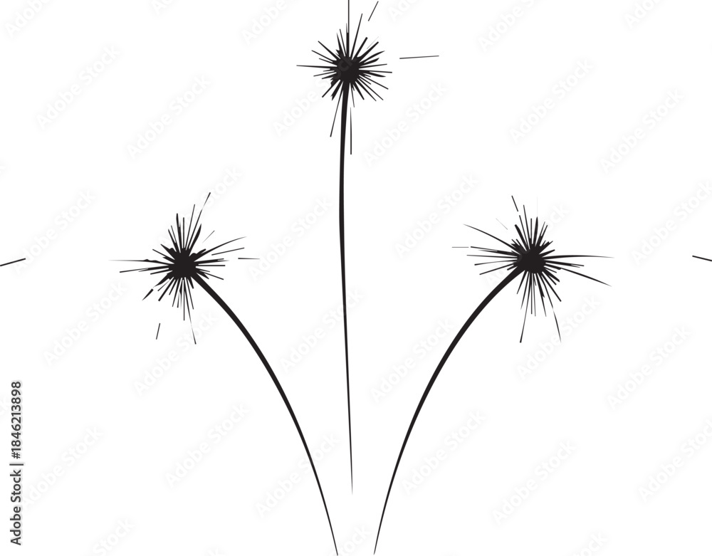 custom made wallpaper toronto digitalThree abstract dandelion seed heads exploding against a white background