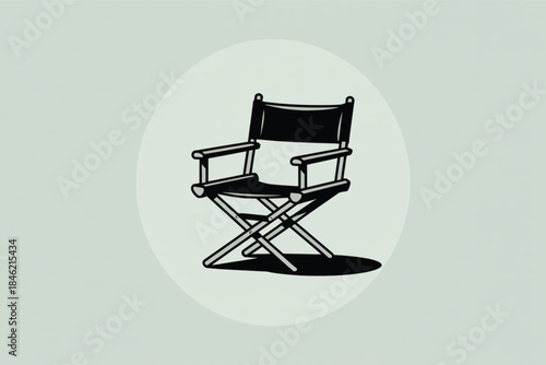 Film production directors chair icon for movie studio and entertainment app ui, vector symbol