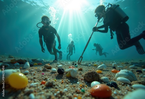 Ocean Plastic Waste Removal Initiative Bright Clear Water Underwater Visuals Sad Environmental Crisis