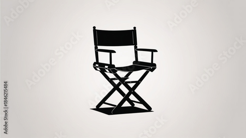 Director chair icon for film production, movie studio, and entertainment ui design