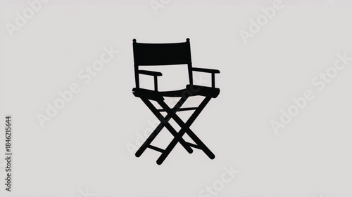 Director chair silhouette for film production and movie studio ui, flat vector icon