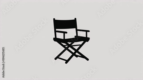 Film director chair symbol for movie production and entertainment ui, flat vector icon