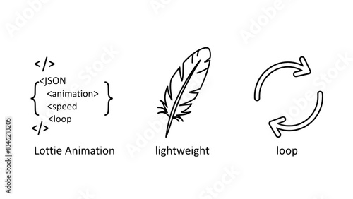 Minimalist black and white illustration showing a guitar neck with a wrench and string roll, representing instrument repair, beside two blank rectangular boxes.