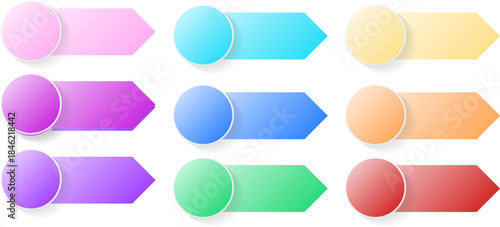 colorful tag circles shape blank banner graphic element on white background
