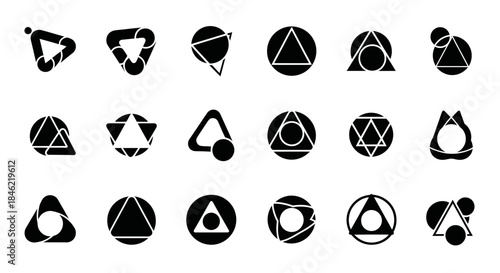 Modern geometric shapes and symbols for design and branding