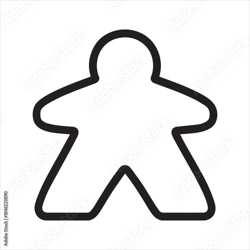 Game piece meeple outline icon vector
