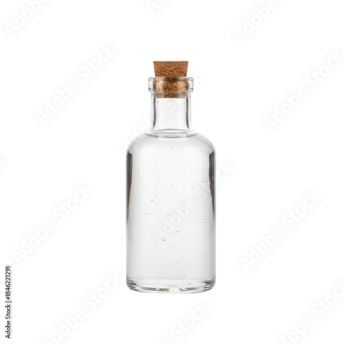 Wallpaper Mural Transparent liquid contained within a clear glass bottle sealed with a cork stopper isolated on a Torontodigital.ca
