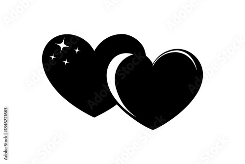 Floating Glossy Hearts – Minimal Romantic Valentine Symbol.