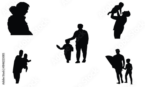 Father And Son Silhouette Design Collection