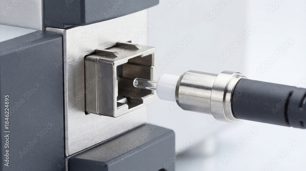 Fototapeta premium Fiber Optic Connector Interface Close-Up