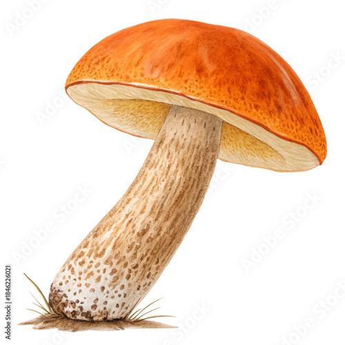 Aspen bolete mushroom illustration, capturing the essence of autumn foraging and culinary delight, perfect for cookbooks and seasonal designs