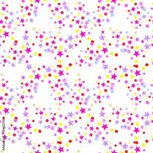 Scattered confetti stars seamless pattern