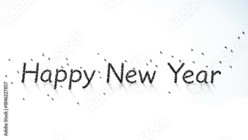 Happy New Year: A simple yet elegant image with Happy New Year text, embodying the spirit of fresh beginnings.
