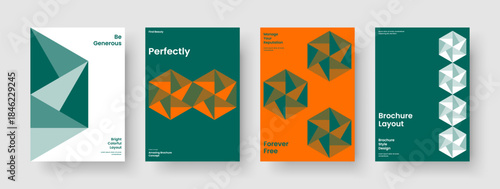 Geometric Business Presentation Layout. Creative Report Design. Abstract Book Cover Template. Brochure. Banner. Background. Poster. Flyer. Magazine. Catalog. Newsletter. Leaflet. Brand Identity