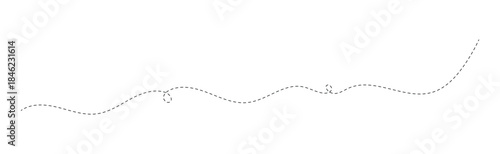 Long dashed hand drawn squiggle, loopy line vector icon isolated on transparent background. EPS 10