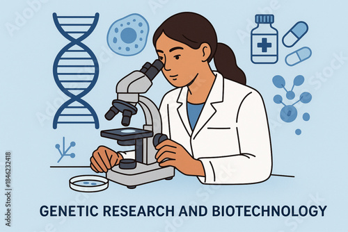 A scientist conducting research in a modern biotechnology laboratory setting