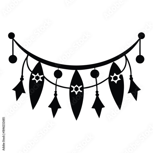 decorative toran line art silhouette vector illustration