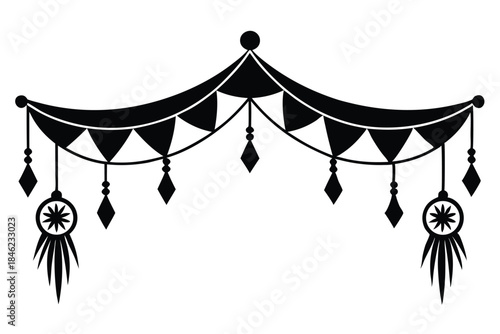 decorative toran line art silhouette vector illustration