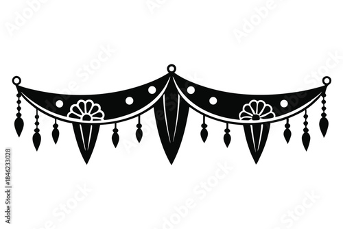 decorative toran line art silhouette vector illustration
