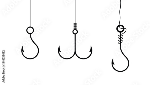 Vector fishing hook web icon. stylish fishing hook. symbol or logo. vector illustration