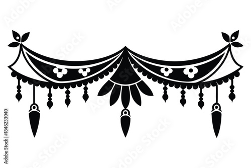 decorative toran line art silhouette vector illustration