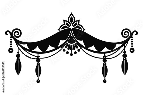 decorative toran line art silhouette vector illustration