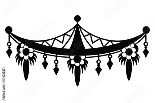 decorative toran line art silhouette vector illustration