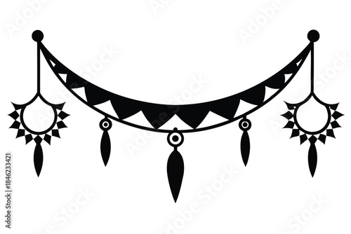 decorative toran line art silhouette vector illustration