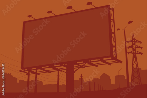 Promote your brand with an empty billboard in city landscape, a perfect canvas for advertising campaigns and marketing messages to reach wide audiences