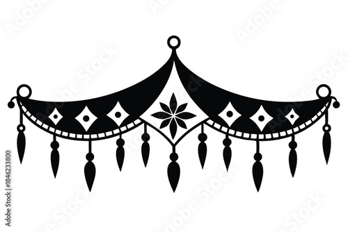decorative toran line art silhouette vector illustration