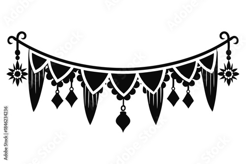 decorative toran line art silhouette vector illustration