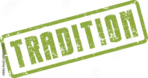 Tradition Word Rubber Stamp Mark Representing Cultural Heritage, Custom, and Enduring Values