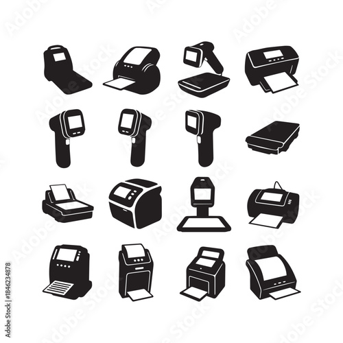 Scanner Silhouettes Collection,Scanners Silhouettes,Vector Scanner Silhouettes,Document Scanner Silhouettes,scanner vector