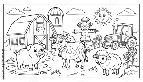 A delightful farm adventure coloring book for little artists to explore barnyard animals and tractor fun