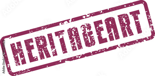 A distinctive maroon grunge stamp representing the fusion of heritage and artistic expression