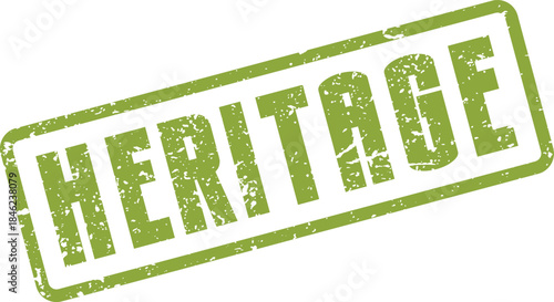 A timeless distressed green heritage stamp signifying historical value and cultural preservation