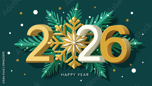 Colorful Happy New Year 2026 wallpaper featuring festive designs and celebratory elements..eps