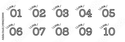LOOK！ シンプル＆スタイリッシュ。数字のアイコンセット。