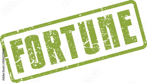 Green Rubber Stamp FORTUNE Text for Luck, Prosperity, and Financial Success