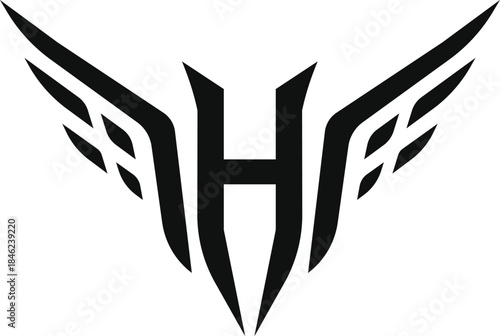 Winged Letter H Logo Mark