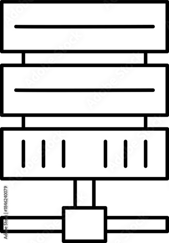Server racks data center network icon line art