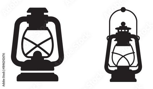 vector illustration of silhouette lantern icon set. vetor illustration EPS 10