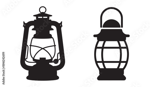 vector illustration of silhouette lantern icon set. vetor illustration EPS 10