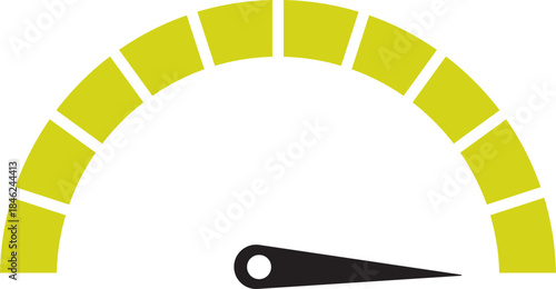 Speed Meter Icon. Speed indicator sign. Performance concept. Fast speed sign. Vector scale, level of performance. Speed dial indicator. Infographic of risk, gauge, score progress.