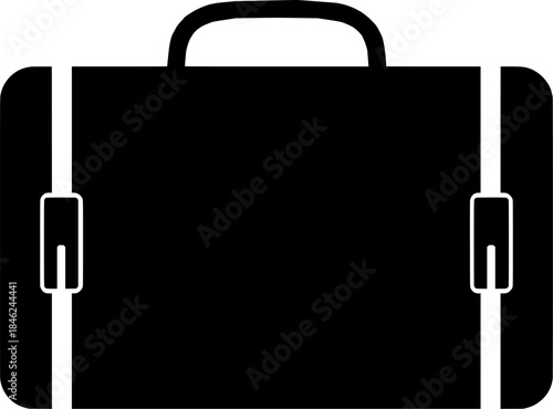 black briefcase icon vector illustration for business travel and work office