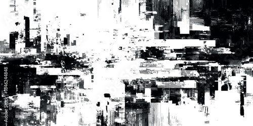 Glitch Grunge Fusion Abstract Texture with Distorted Noise Layers, Cyberpunk Aesthetic Background.